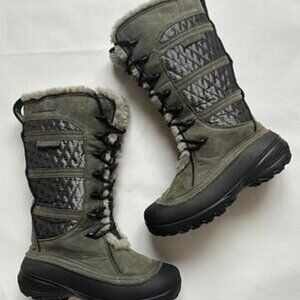 COLUMBIA BL1459 Heather Canyon Boots Waterproof Size 7 Green Omni Heat Lace
